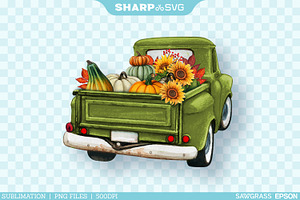 Autumn Truck Sublimation PNG