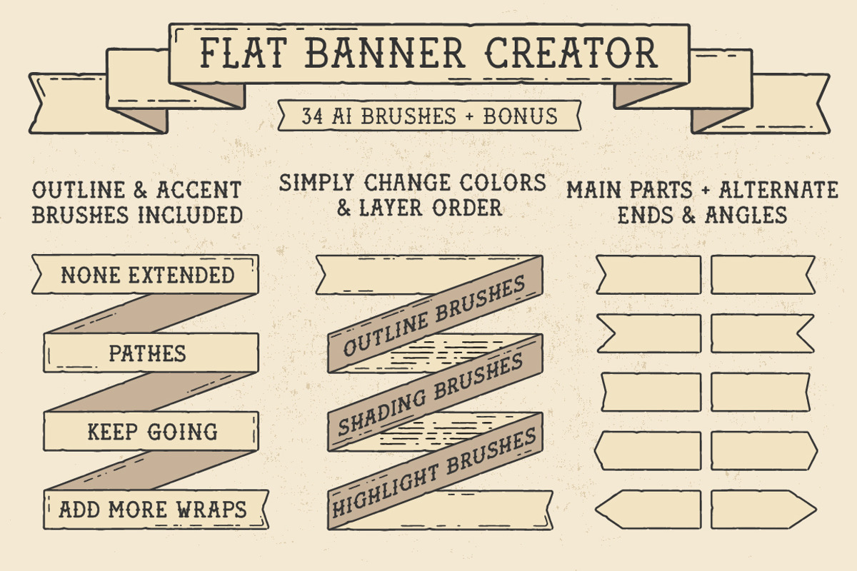 Flat Banner Creator for Illustrator