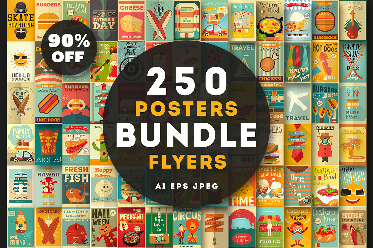 Big flyer poster bundle, a Food Illustration by ELFIVETROV DESIGN (Photo 1 of 16)