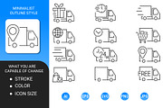 Delivery truck outline icon set, an Outline Icon by Icons (Thumbnail 2 of 3)