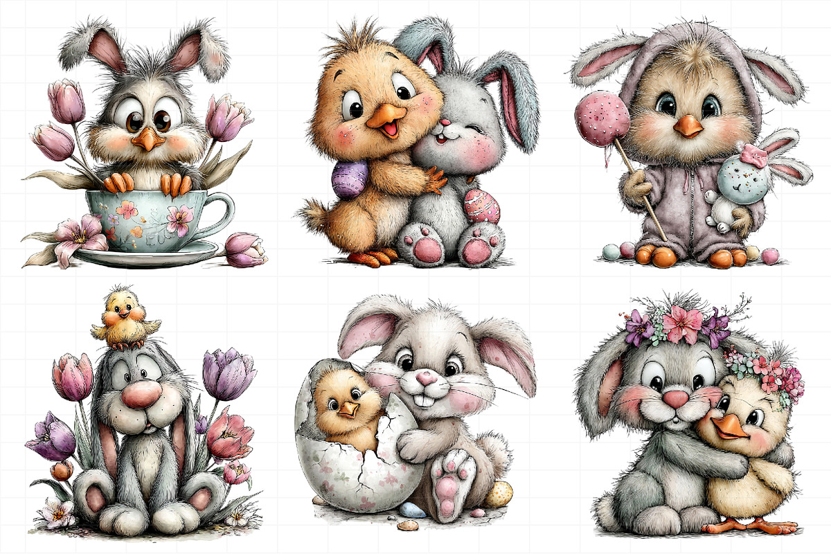 Easter Bunny Chick Clipart, an Illustration by Daily.Designs (Photo 6 of 8)