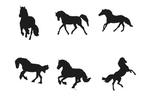 Horse Silhouettes Set 1 Procreate