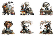 Halloween Book Lover Clipart Bundle, a Seasonal Illustration by CreationArt (Thumbnail 5 of 7)