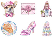 Ooh La La Paris Watercolor Clipart, an Illustration by SinaCreation (Thumbnail 3 of 5)