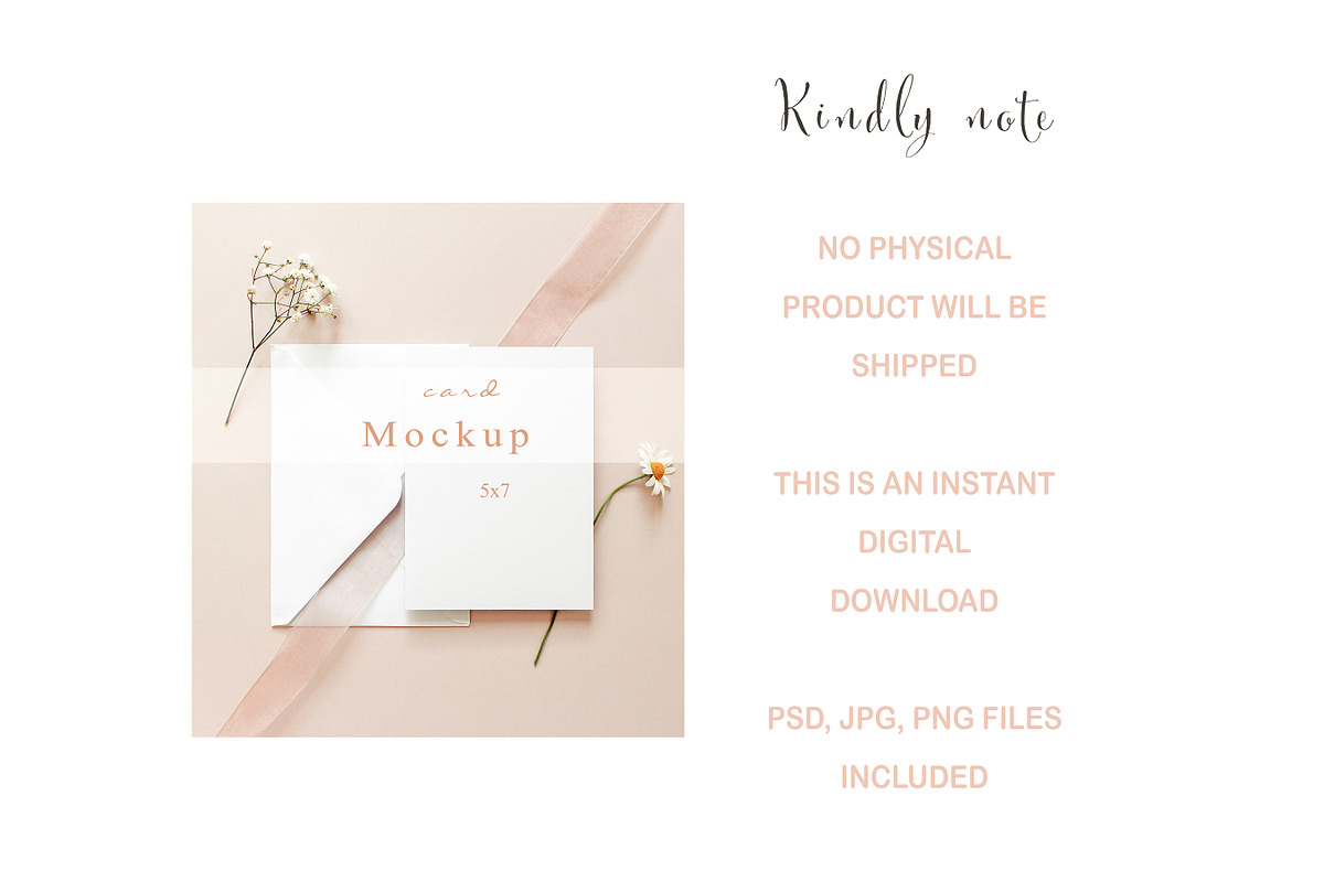 Card Mockup 5x7 Invitation Mockup, a Print Template by BirdieFrames (Photo 4 of 4)