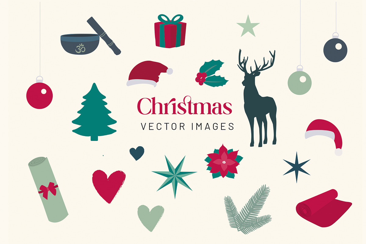 Yoga Christmas and New Year cards, an Illustration by Sunnyfields (Photo 5 of 8)