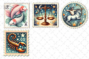 Zodiac Postage Stamp Clipart, an Illustration by Dream Creation (Thumbnail 5 of 5)