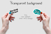 Woman hand Sticker Mockup., a Print Template by MockupMarket (Thumbnail 7 of 8)