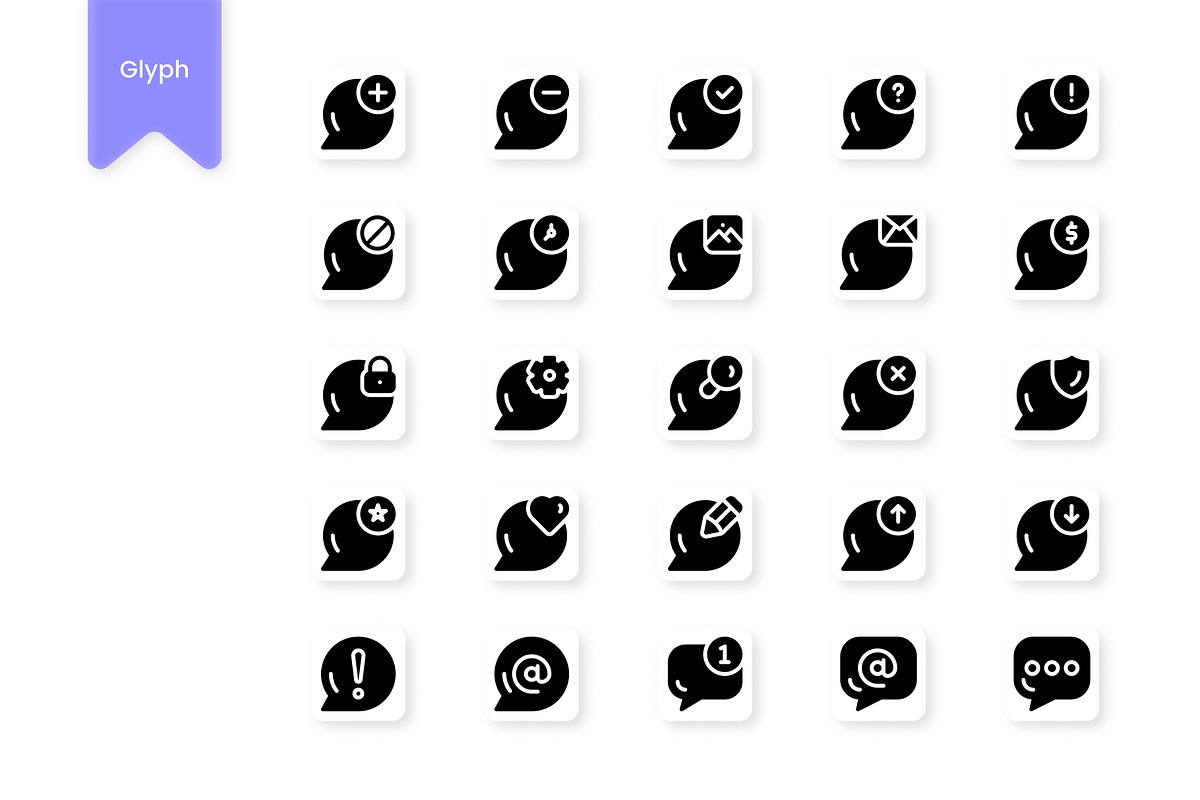 Speech Bubble Icons, a Duotone Icon by HacaStudio (Photo 5 of 6)