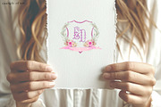 Monogram letters crest pink alphabet, a Decorative Illustration by GrafikBoutique (Thumbnail 3 of 3)