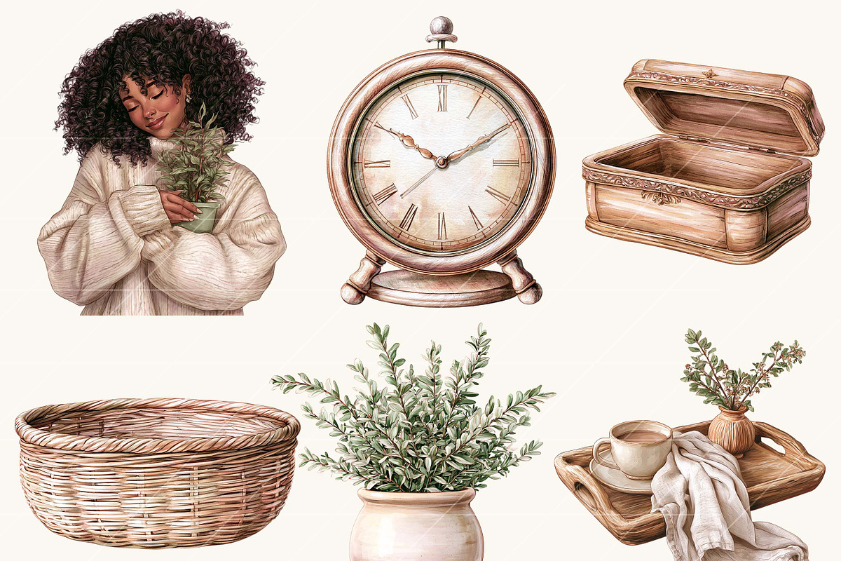 Black Neutral Planner Clipart Bundle, a Person Illustration by BusyDaydesign (Photo 5 of 9)