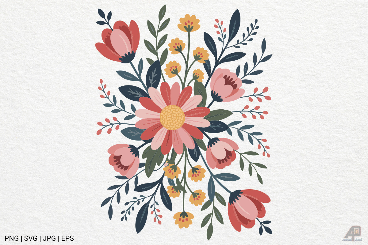 Boho Retro Flower Sublimation Bundle, an Illustration by Actual Pixel (Photo 10 of 13)