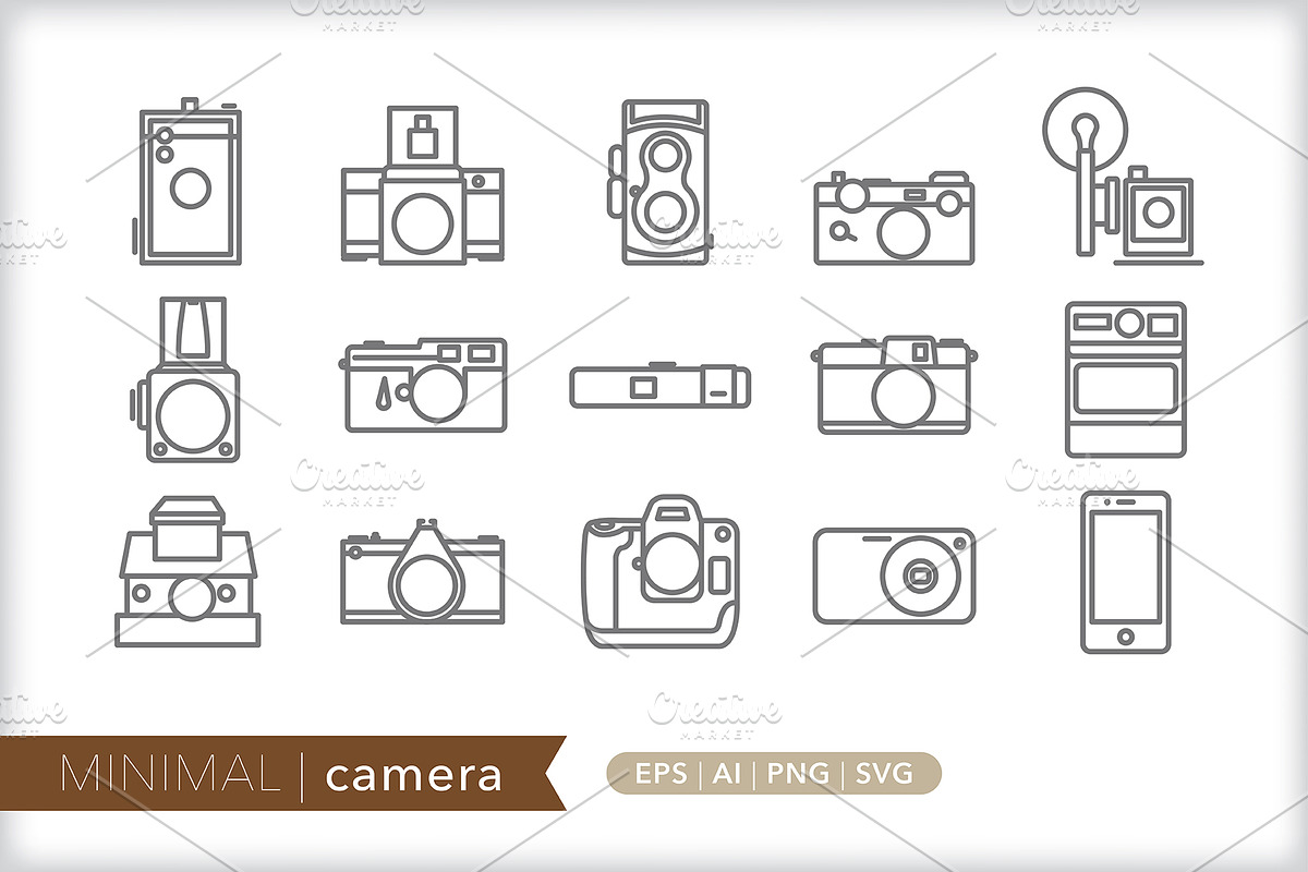 Minimal camera icons, an Outline Icon by Picture Window