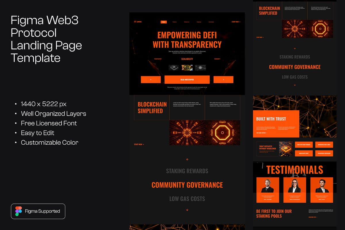 Figma Web3 Protocol Landing Page, a Landing Page Template by Musara (Photo 1 of 8)