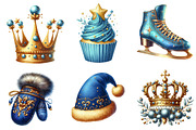 Blue and Gold Christmas Clipart, an Illustration by DreamArtGraphic (Thumbnail 5 of 5)