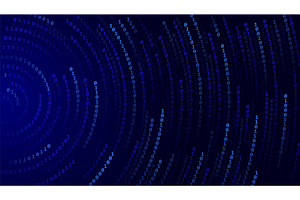 Matrix vortex. Blue binary digital, a Technology Illustration by Frogella