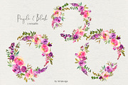 Purple Blush Watercolor Flowers PNG, an Illustration by whiteheartdesign (Thumbnail 5 of 8)