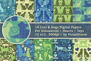 Cats and Dogs Background Patterns, a Pattern Graphic by VizualStorm (Thumbnail 1 of 3)
