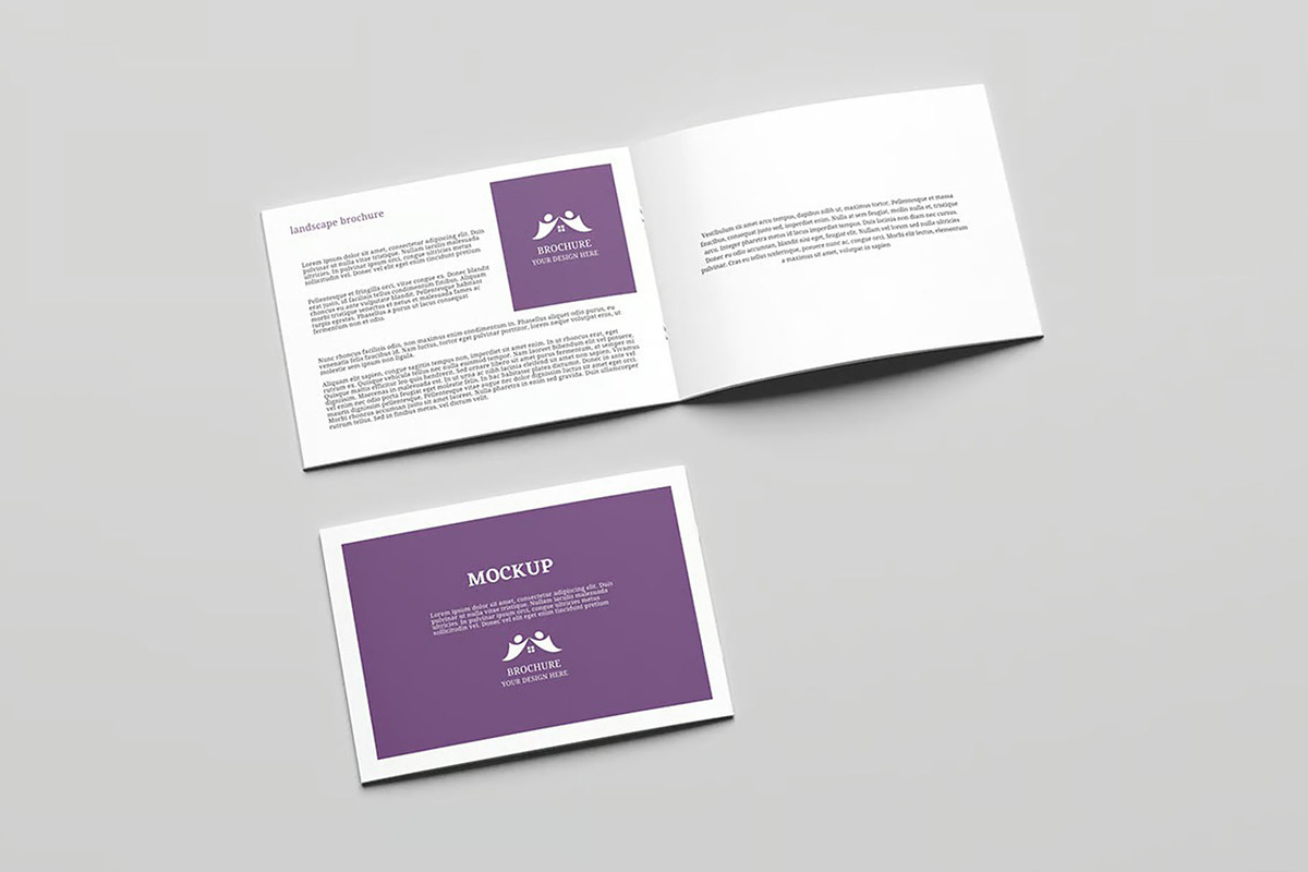 A4 Landscape Brochure Mockup, an Advertising Mockup by Hubzway (Photo 6 of 7)