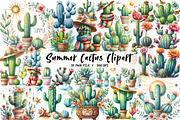 Watercolor Summer Cactus Clipart, an Illustration by Libby Wishes (Thumbnail 1 of 4)