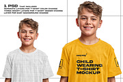Child Wearing T-Shirt PSD Mockup, a Shirt Mockup by easy.way (Thumbnail 3 of 6)