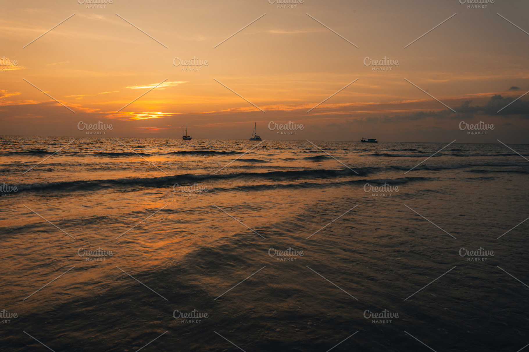 Orange beach at summer dusk on the island, a Nature Photo by Art Rachen