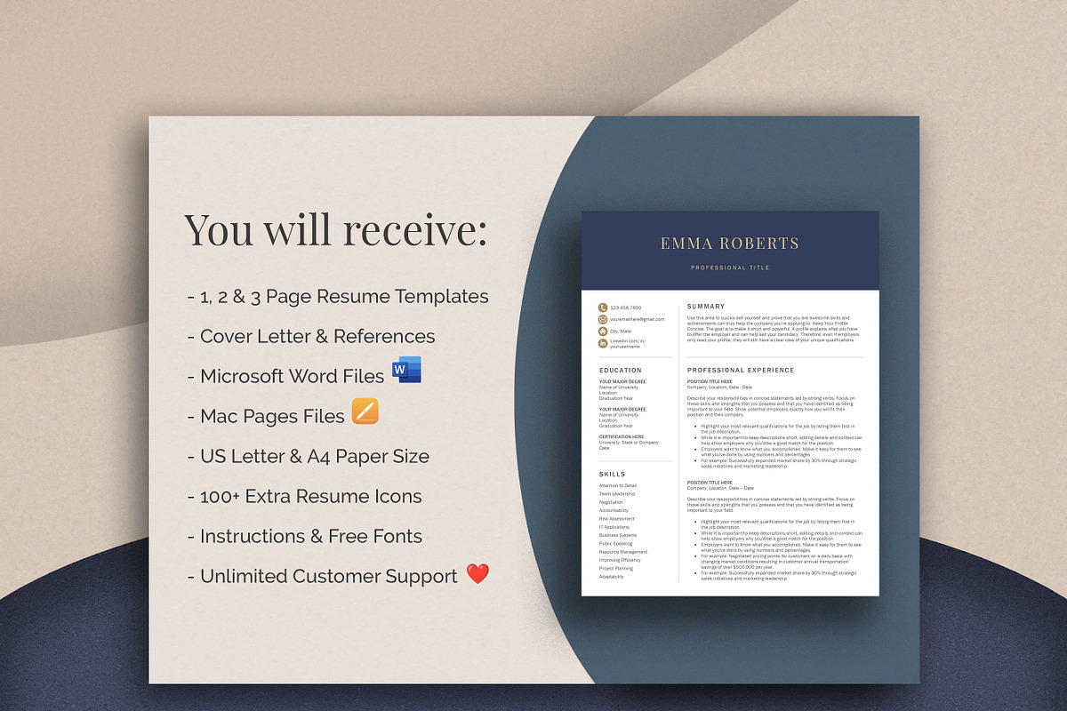 Executive Resume Cv Template, a Resume Template by Klamp Studio (Photo 6 of 10)