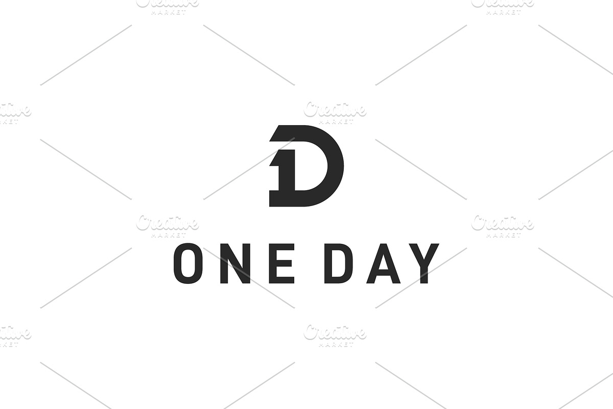 D Letters and Number 1 Logo design, a Branding & Logo Template by yanuart