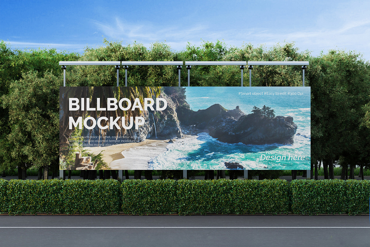 Street Billboard Mockup, an Advertising Mockup by Artlogs (Photo 1 of 5)