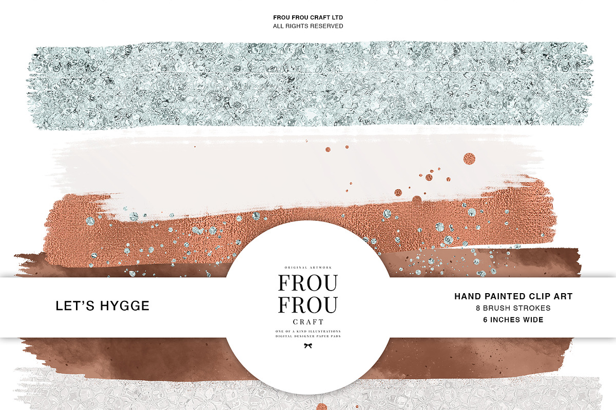 Marble Rose Gold Brush Strokes, an Illustration by Frou Fou Craft (Photo 1 of 3)