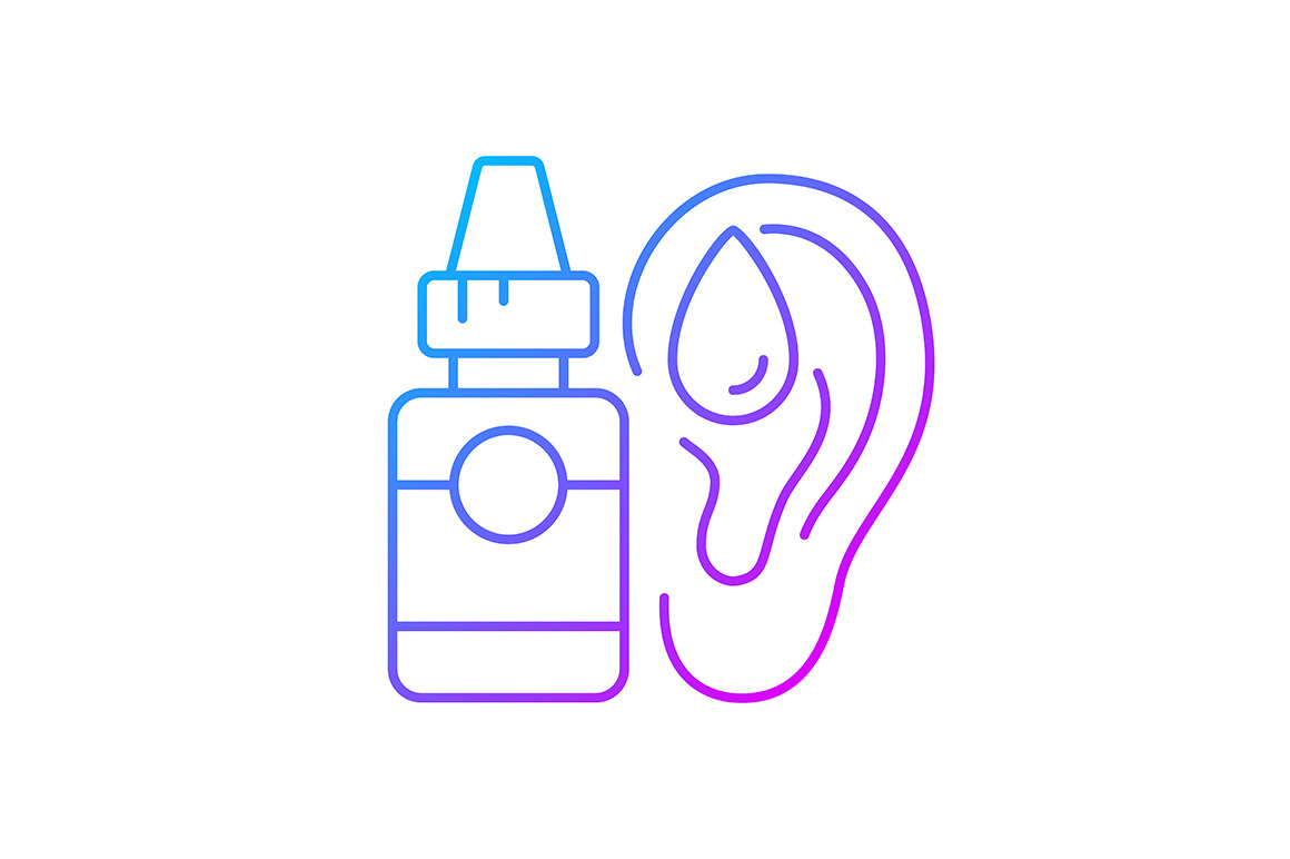 Ear drops gradient linear icon, an Outline Icon by IMG visuals icons