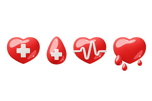 3d medical hearts. Volumed glossy, an Object Illustration by YummyBuum