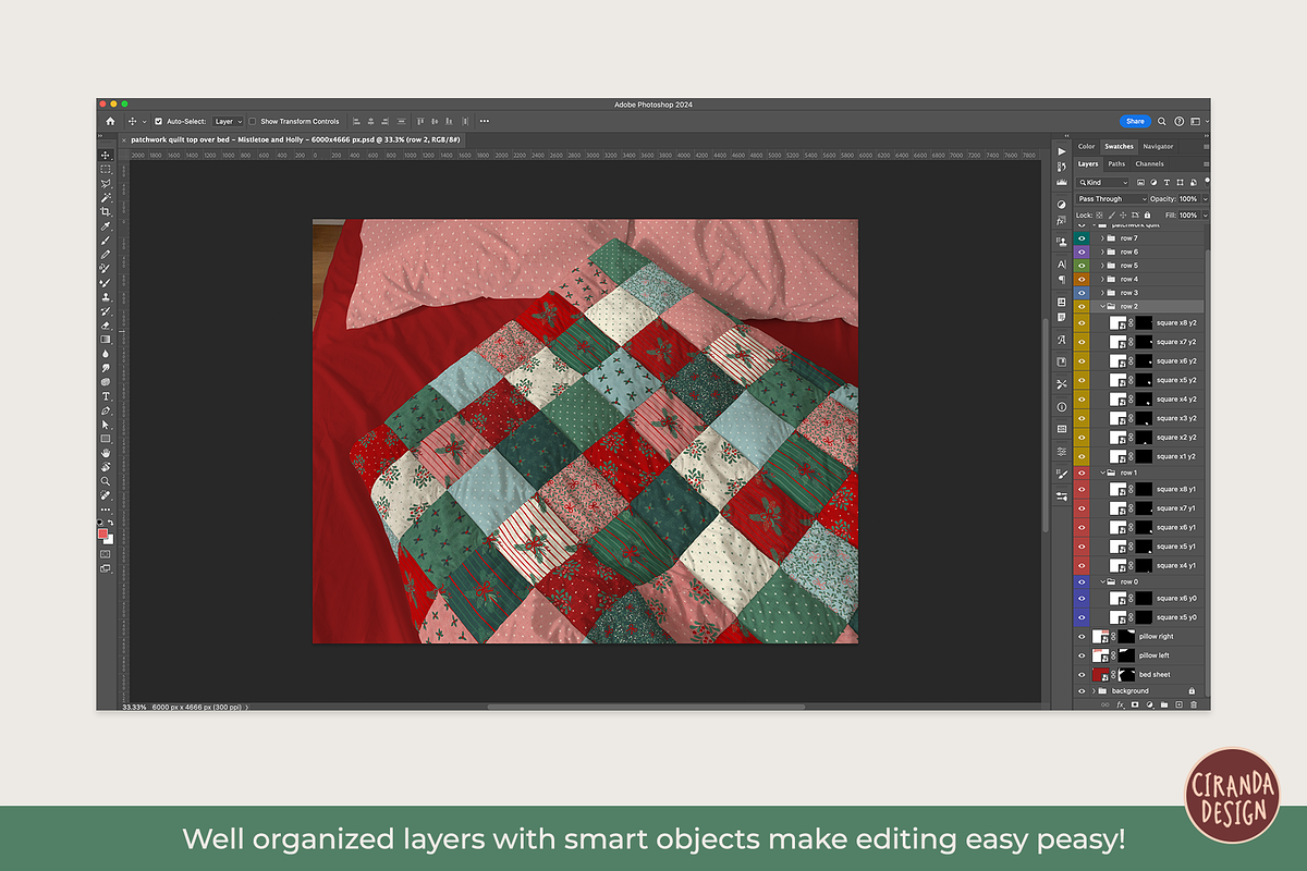 Patchwork Quilt and Bed Linen Mockup, a Household Mockup by Ciranda Design (Photo 10 of 10)