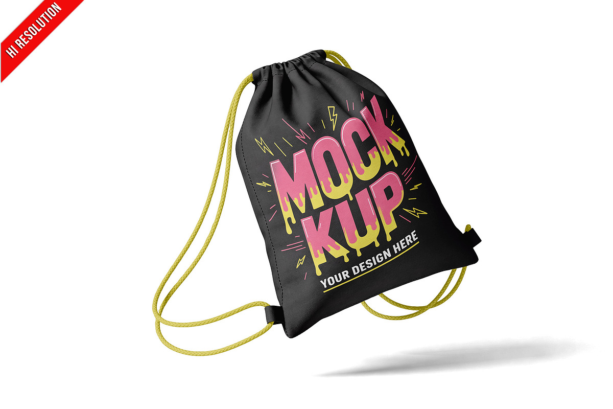 Drawstring Bag Isometric View PSD, a Product Mockup by Bruno's Shop (Photo 1 of 3)