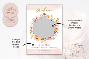 Birth Announcement Card Template 4