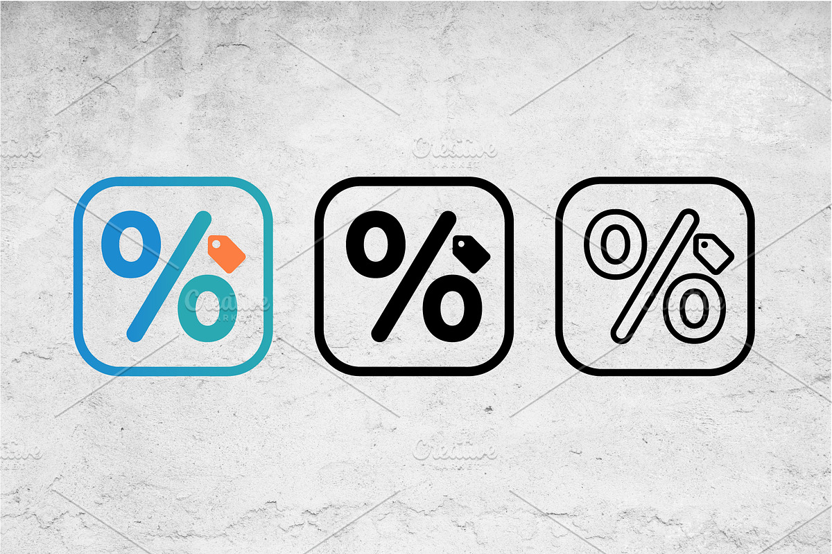 Percentage Badge Icons Vector Set, an Outline Icon by Artonix (Photo 2 of 2)