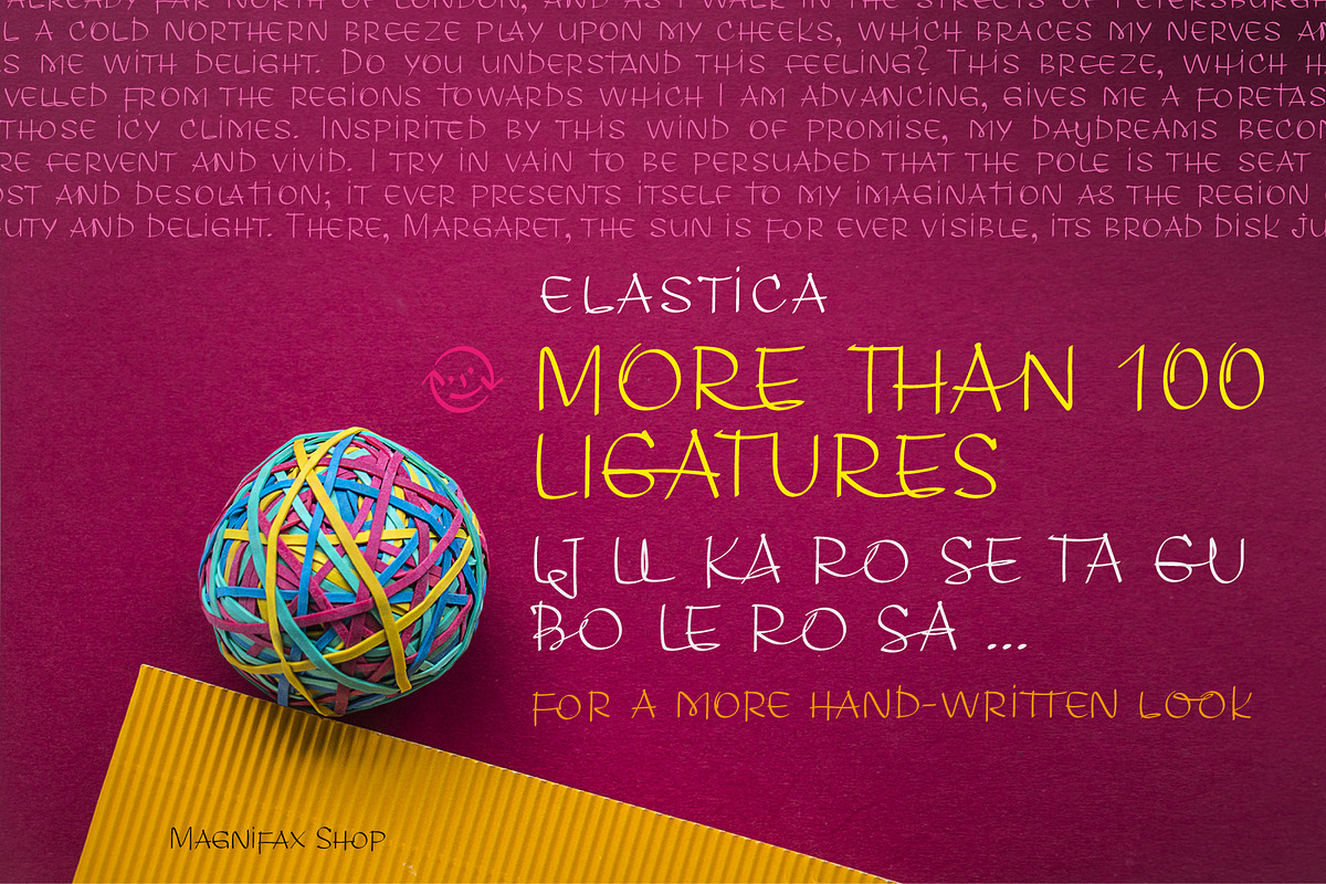 ELASTICA font + ELASTICA Icons font preview 3