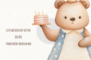 Happy Birthday Watercolor Clipart, an Animal Illustration by ekossa_art (Thumbnail 5 of 6)