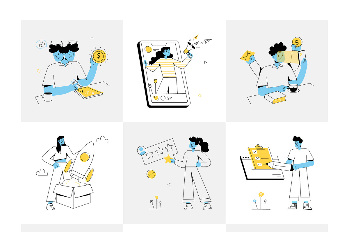 Animated Marketing Mini Illustration, a Person Illustration by Prosymbols (Photo 7 of 13)