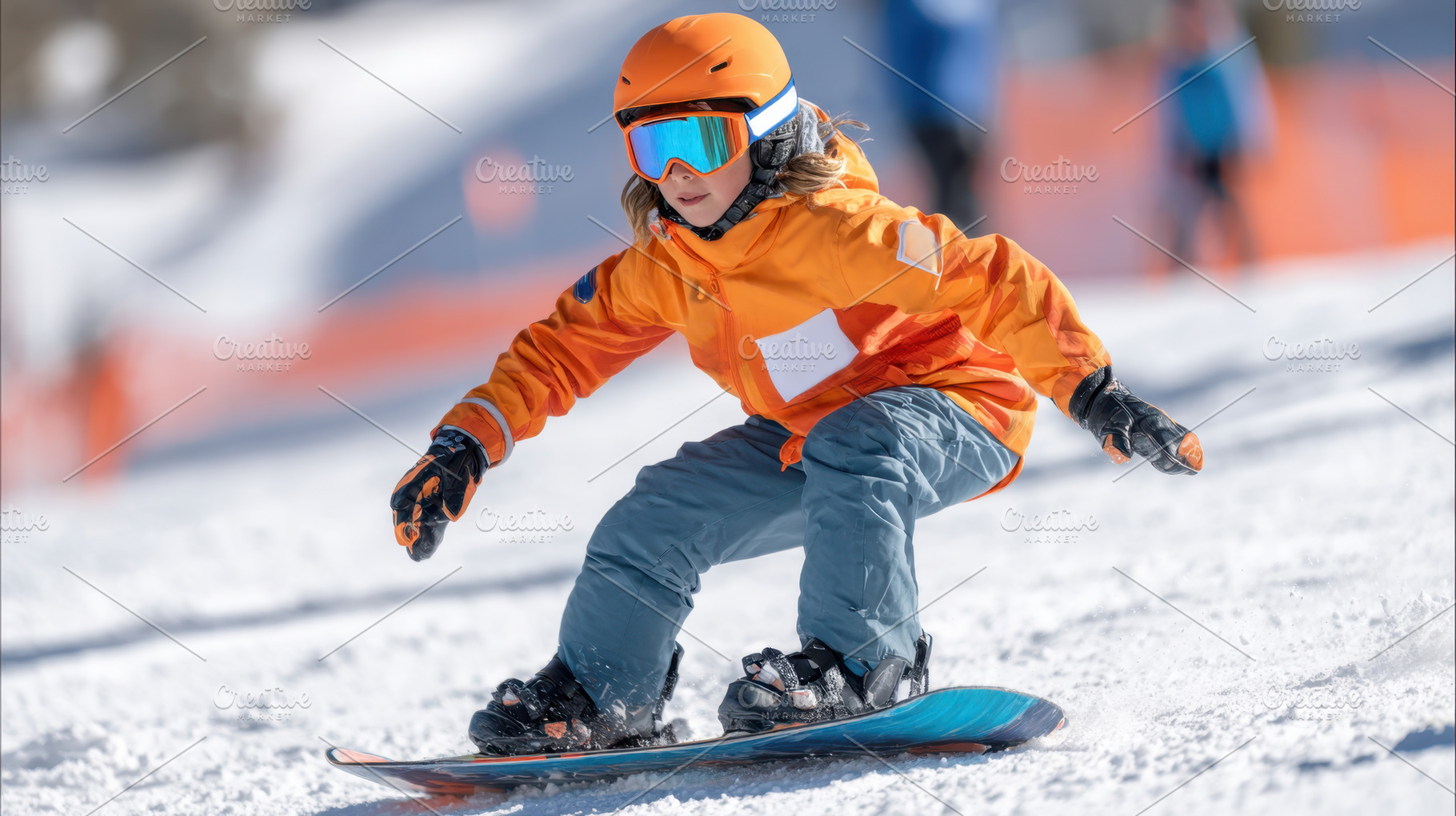 Child Snowboarding on a Sunny Winter Day, a Sports & Recreation Photo by AlyaAnd