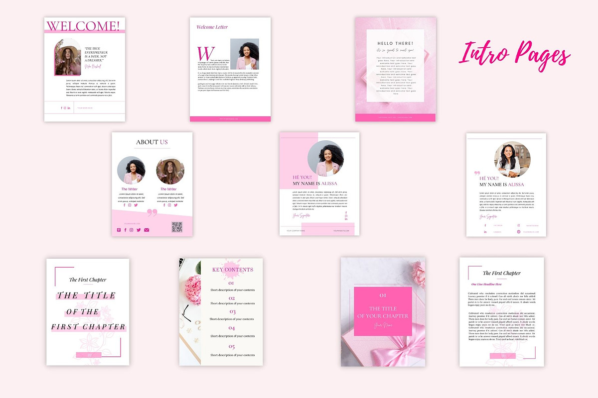 Ebook template canva pink templates, a Books & Magazine Mockup by Millennials Marketing (Photo 4 of 10)