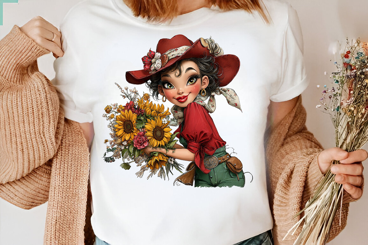 Whimsical Western Cowgirl Clipart, an Illustration by CreationArt (Photo 4 of 6)