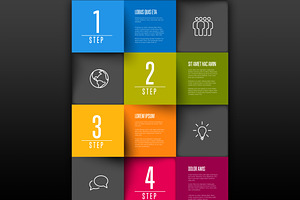 Mosaic steps squares infographic