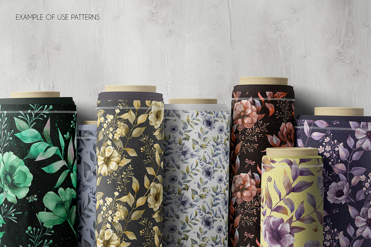 ANEMONE watercolor patterns set, a Pattern Graphic by Anastasia Koba (Photo 7 of 10)