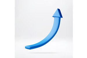 3D Blue arrow pointing upward, a Finance Illustration by Abscent