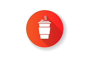 Coffee To Go Red Flat Design Icon