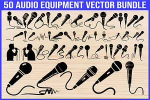 Microphone PNG Silhouette Vector Set, an Object Illustration by Creativeshirt