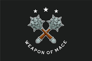 cross mace weapon logo vector design, a Branding & Logo Template by zyxroun shop