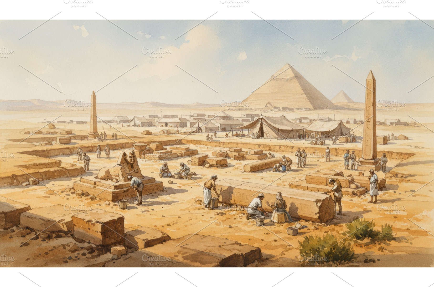 Archaeological excavation in desert, a School & Education Photo by Igor Tichonow