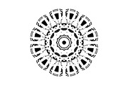 Ornamental Black White Mandala Pack, a Decorative Illustration by NJ Himel (Thumbnail 57 of 103)